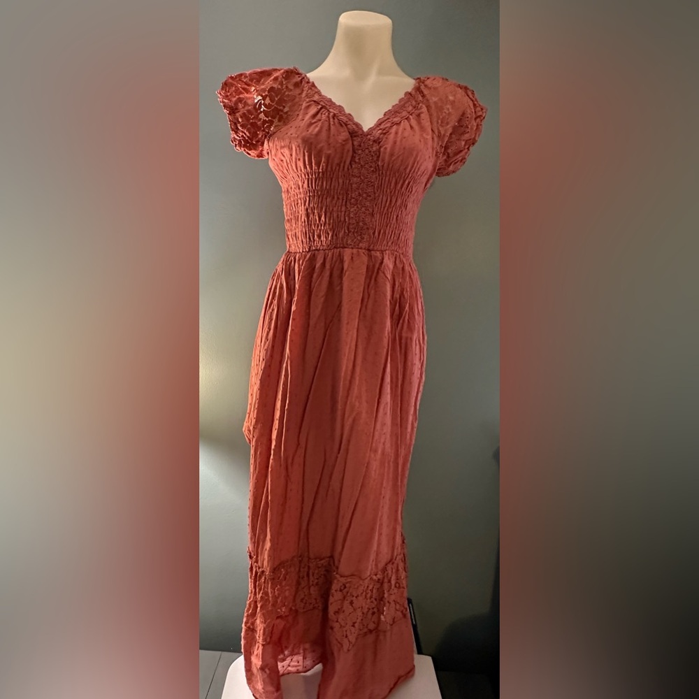 ANNA KAY Terracotta Maxi dress A-Line size Large - Picture 2 of 8